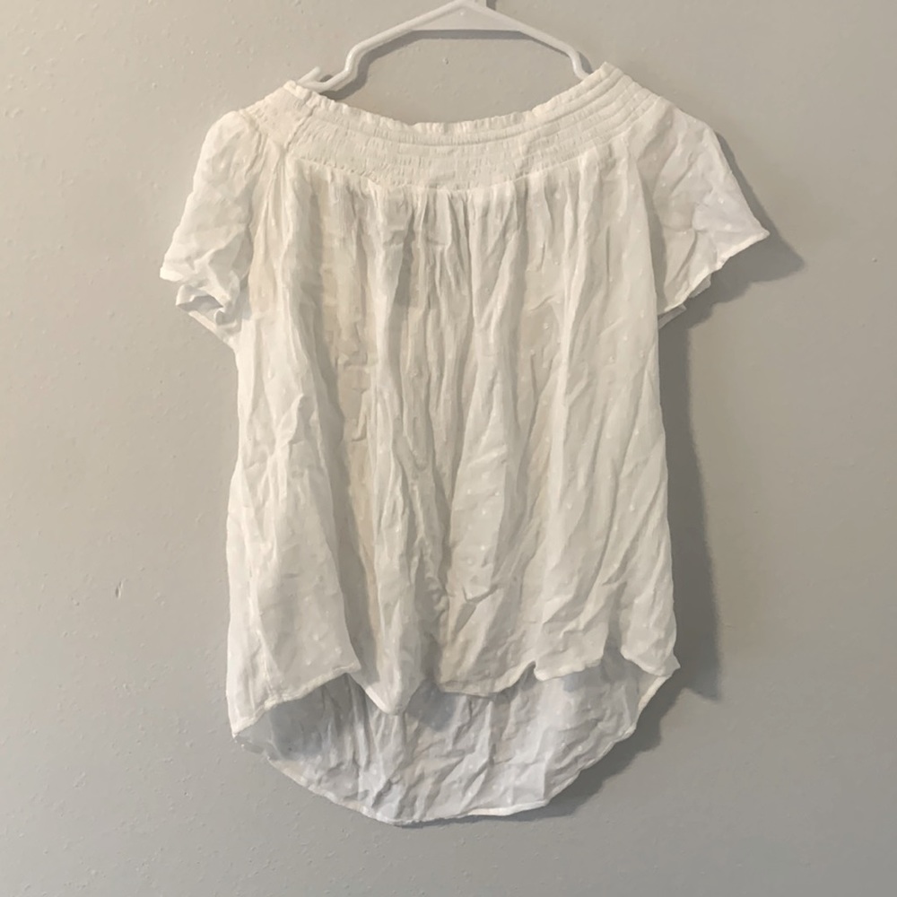 Off the shoulder white blouse